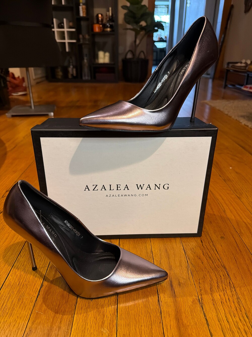 Azalea Wang Stiletto Heels Size 7 Metallic Pointed Toe Pumps
